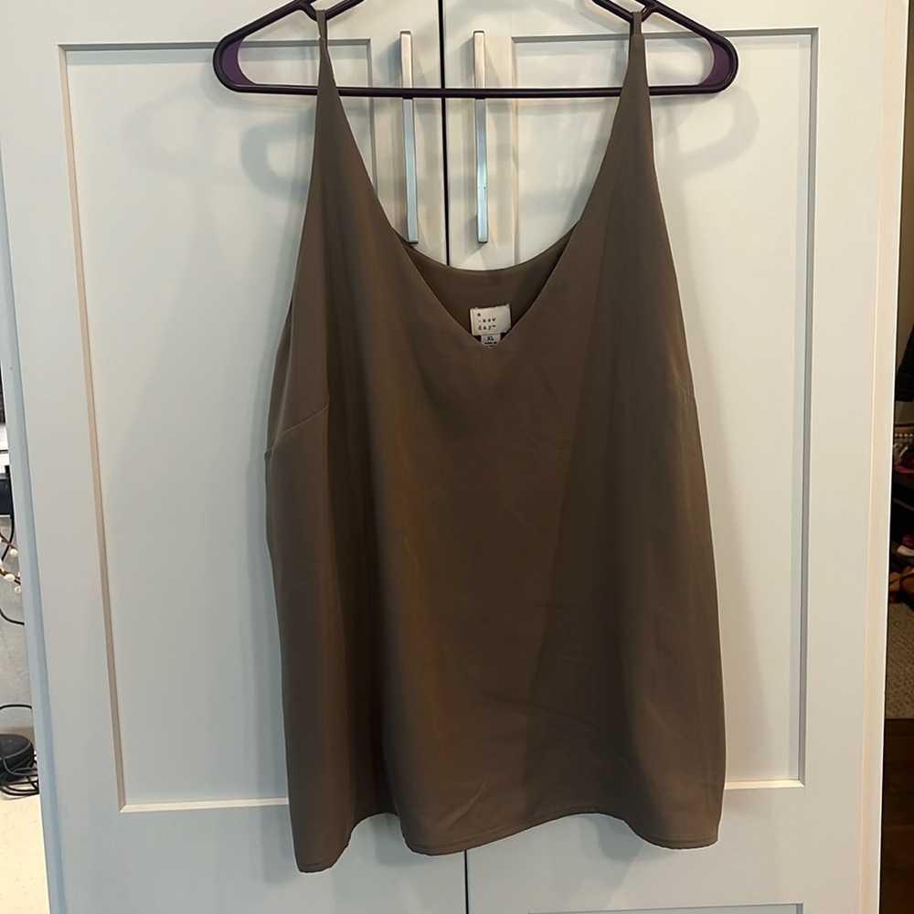 Brown silky tank